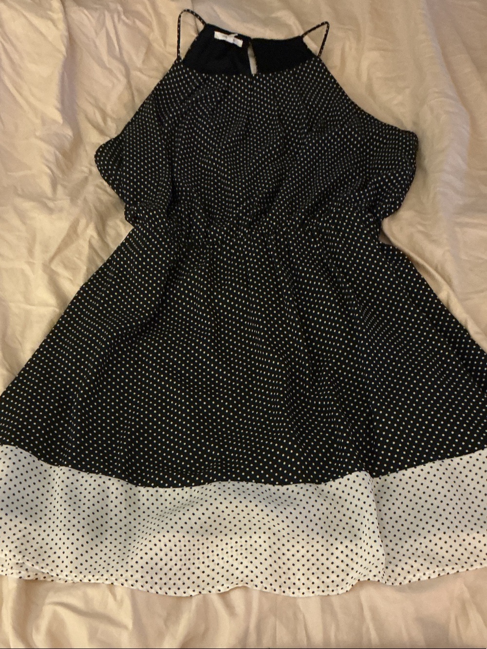 Maurices Black and White Polka Dot Halter Dress